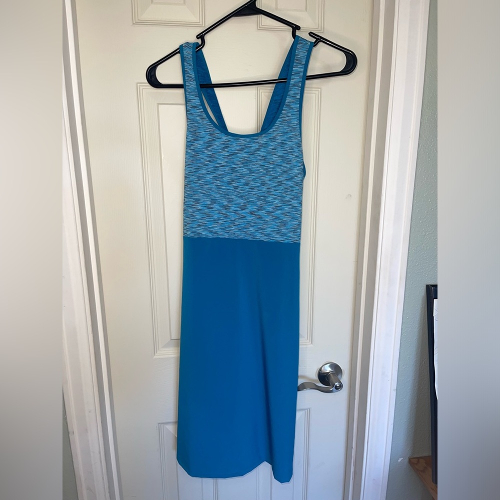Blue Scoop Neck Active Dress